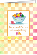 For a Sweet Partner on Sweetest Day Candy Pastel Check Gingham card