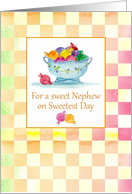 For a sweet Nephew on Sweetest Day Candy Pastel Check Gingham card