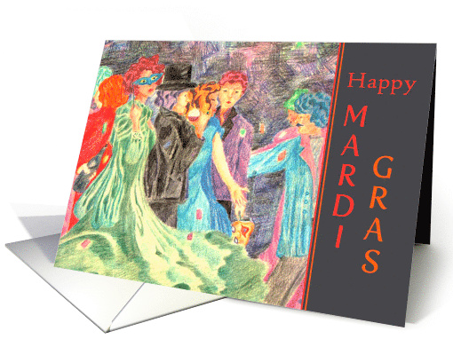 Happy Mardi Gras Costume Party Illustration card (1180058)