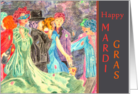 Happy Mardi Gras Costume Party Illustration card