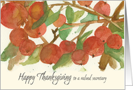 Happy Thanksgiving Secretary Autumn Apples Spatter card