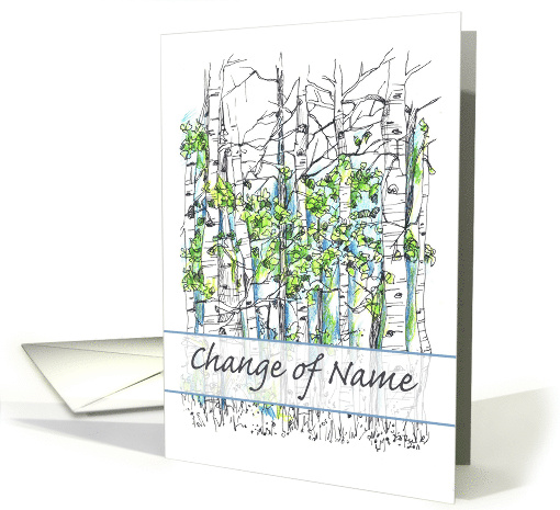 Name Change Announcement Aspen Trees card (1184642)