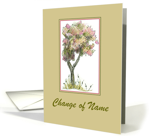 Name Change Custom Announcement Fall Tree card (1184656)