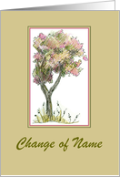 Name Change Custom Announcement Fall Tree card