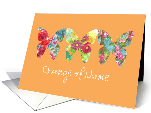 Change of Name Watercolor Butterflies Custom card (1184732)