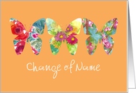 Change of Name Watercolor Butterflies Custom card