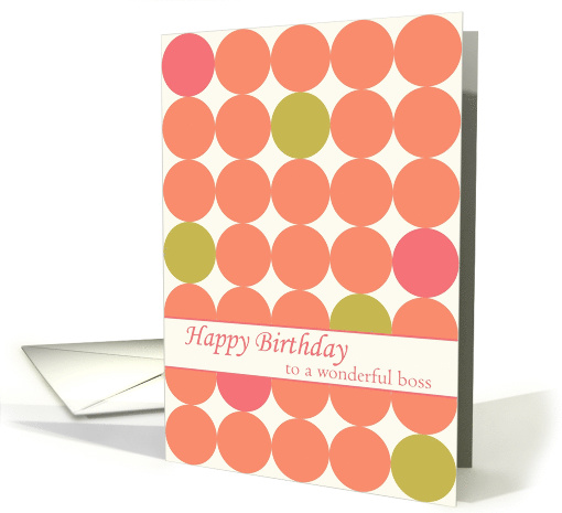 Happy Birthday Boss Orange Polka Dot Geometric card (1186040)