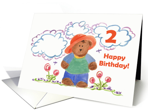 Happy Second Birthday Brown Bear card (1187286)
