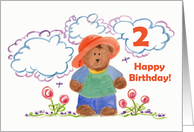Happy Second Birthday Brown Bear card