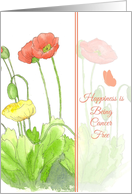 Congratulations Cancer Free Poppy Flowers Butterfly card