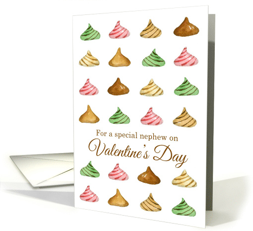 Happy Valentine's Day Nephew Candy Watercolor Illustration card