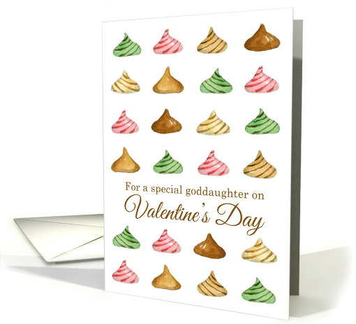 Happy Valentine's Day Goddaughter Candy Watercolor Illustration card