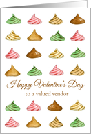 Happy Valentine’s Day Valued Vendor Candy Watercolor Illustration card