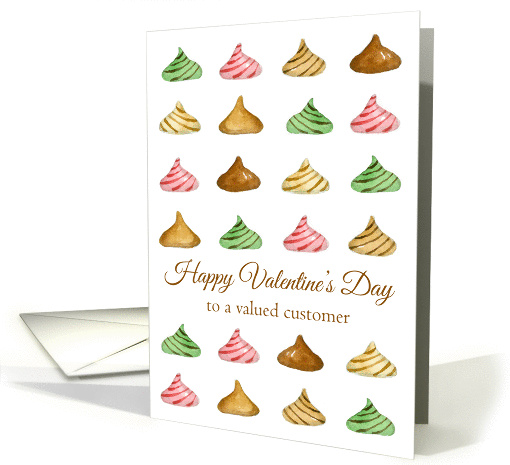 Happy Valentine's Day Customer Candy Watercolor Illustration card