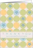 Thank You Wonderful Hairstylist Blue Flower Dots card