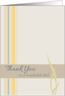 Thank You Chef Yellow Stripes card