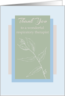 Thank You Respiratory Therapist Blue Botanical card