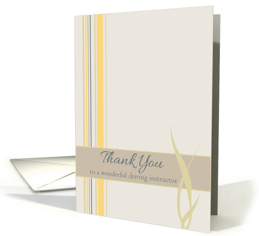 Thank You Driving Instructor Yellow Stripes card (1197808)