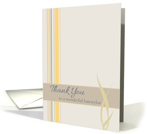 Thank You Hairstylist Yellow Stripes card (1198272)