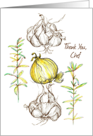 Thank You Chef Garlic Onions Rosemary Herb card