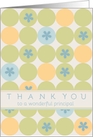 Thank You School Principal Blue Flower Dots card