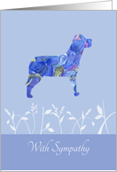 With Sympathy Loss of Pet Dog Blue Floral Art card
