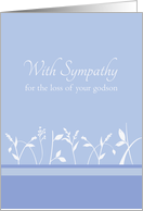 With Sympathy Loss of Godson White Plant Art card