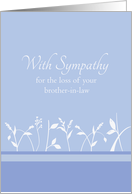 With Sympathy Loss of Brother-in-Law White Plant Art card