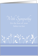 With Sympathy Loss of Father-in-Law White Plant Art card