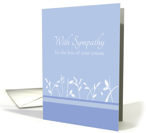 With Sympathy Loss of Cousin White Plant Art card (1209810)