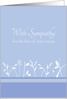 With Sympathy Loss of Cousin White Plant Art card