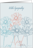 With Sympathy Loss of Co-Worker Daisy Flowers Blue card