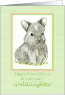 Happy Easter Goddaughter Gray Bunny Rabbit card