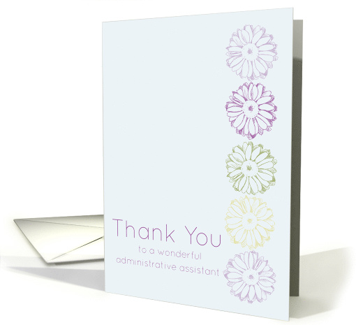 Thank You Administrative Assistant Daisy Purple Flowers card (1220308)