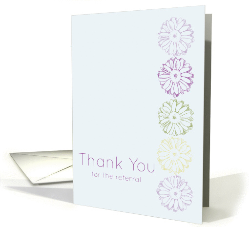 Referral Thank You Daisy Purple Flowers card (1220314)