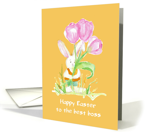 Happy Easter To The Best Boss Bunny Tulips card (1223778)
