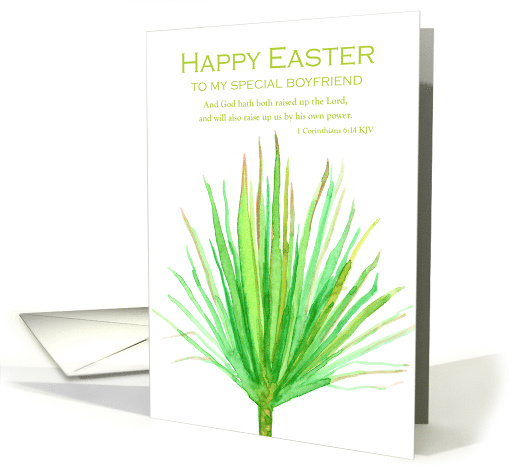 Happy Easter Boyfriend Palm Frond Bible Scripture card (1224568)