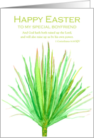 Happy Easter Boyfriend Palm Frond Bible Scripture card