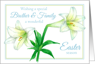 Happy Easter Brother and Family White Lily Flower card