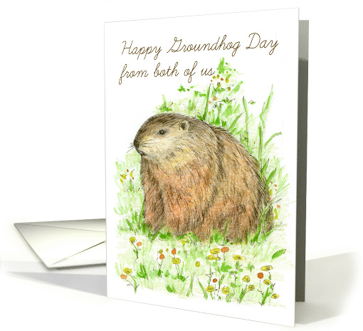Happy Groundhog Day From Both of Us Animal card (1225194)