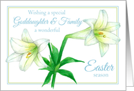 Happy Easter Goddaughter and Family Lily Flower card