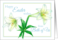 Happy Easter From Both of Us White Lily Flowers card