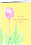 To My Favorite Colleague At Easter Pink Tulip card