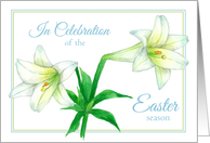 Easter Holiday Brunch Invitation White Lily Flower Art card
