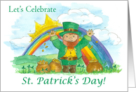 St. Patrick’s Day Party Invitation Leprechaun Rainbow card