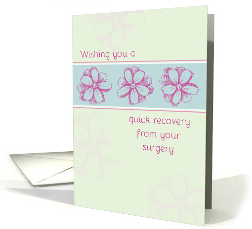 Get Well Soon After Surgery Pink Flowers card (1238750)