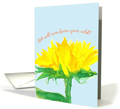 Get Well Soon From A Cold Sunflower card (1239996)