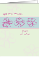 Get Well Soon From All Of Us Pink Flowers card