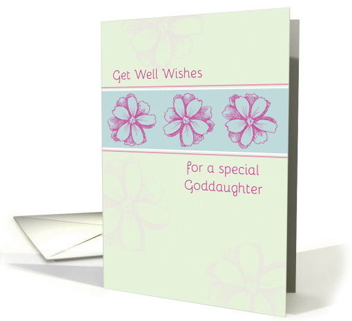 Get Well Soon Special Goddaughter Pink Flowers card (1240064)