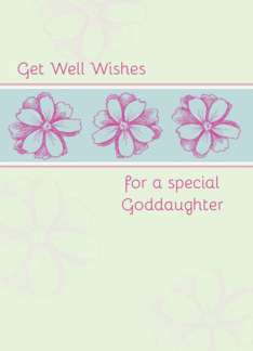 Get Well Soon Special Goddaughter Pink Flowers